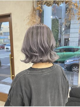 ラベンダーグレージュ×ボブバレイヤージュ♪