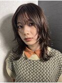ミディアムレイヤー/レイヤーカット/ウルフカット/グレージュ
