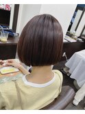 【aura】ぱっつんボブ　ピンクラベンダー