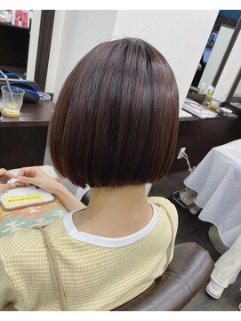 ヘアーサロン アウラ(hair salon aura) 【aura】ぱっつんボブ　ピンクラベンダー