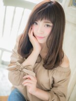 ブルー(BLUE)&nbsp;ぱっつん前髪グレーベージュくせ毛風カール20代30代40代c水戸