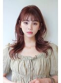 パーソナルカラー秋タイプ 深みピンクの韓国風ヘア