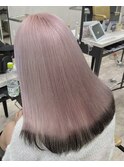 セミディ姫カットワンカールホワイトピンクオンブラック所沢
