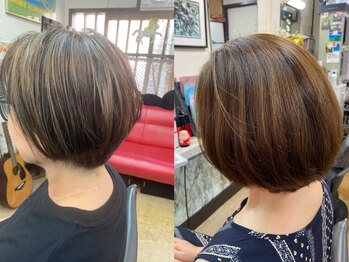 マリ美容室の写真/自然に馴染むナチュラルなグレイカラー♪毛先まで潤い溢れる艶感たっぷりの仕上がりに♪