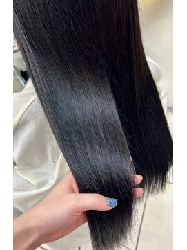 スタイル 横浜(STYLE) 濃いめ紫カラー/ケアブリーチ/黒髪ロングエクステ/エクステ