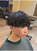 無造作波巻きパーマ