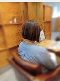 40代50代60代前下がりボブ白髪ぼかしハイライト×ナチュラル