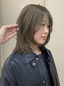 パークレーン アイス イヴェン(park lane ICI yeven) オリーブベージュブリーチなしWカラーロングレイヤー/akane