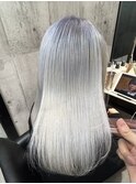 ミディアムヘアーホワイトカラー髪質改善 赤坂見附