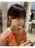 前髪あり耳掛け丸みくびれショートボブ20代30代40代50代60代