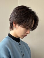 センターパート/ニュアンスパーマ/韓国/フェーザーパーマ/眉毛