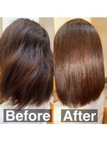 スリーク(SLEEK)&nbsp;SLEEK式髪質改善【縮毛矯正】ビフォーアフター　表面