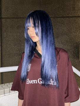 イエナ 渋谷(IENA) サファイアブルーダークネイビー顔周りレイヤー