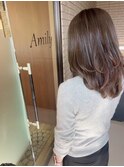ひし形セミロングミディアムレイヤーレングスワンカラー髪質改善