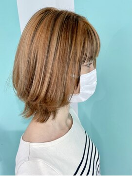 マティーナ ヘアー 池袋(Matina hair) 【オレンジ×ショートウルフ】