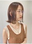 【FOLK】透明感淡色ベージュ☆似合わせ外ハネミディアムボブ♪