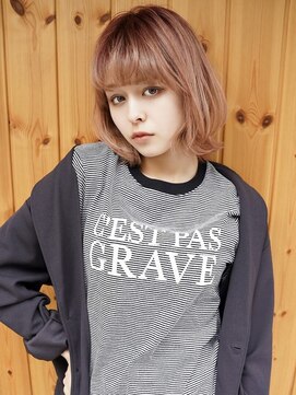 ブゾン(buZon) 【buZon ブゾン】ピンクベージュ×レイヤーボブ