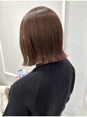 チョコレートブラウン×切りっぱなしボブ【銀座】片桐