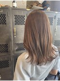 オレンジブラウン美シルエットロング20代30代なみなみウェーブ