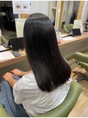 20代30代大人美人アッシュブラック縮毛矯正