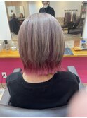 大人インナーカラー　赤