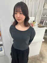 シー ヘアデザイン(see hair design)&nbsp;イメチェンヘアスタイル外ハネボブワイドバングワインレッド