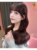  ブラウン/韓国ヘア/渋谷/レイヤー/顔まわり