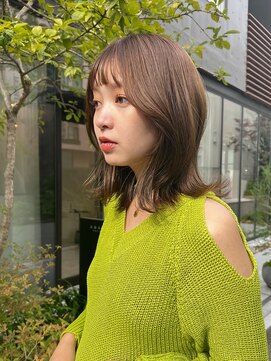 ラボヌールヘアーノーブル 新越谷店(La Bonheur hair noble) 切りっぱなしボブエアリーロング美髪ピンクブラウン