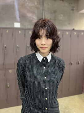 ユニオンリット(Union lit) ニュアンスボブパーマ×ワインレッド