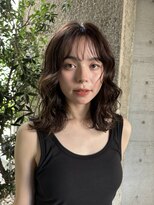 メゾンアクア 表参道(Maison ACQUA) +小顔ミディアムパーマミディアムデジタルパーマボブパーマ黒髪