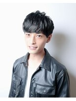 トリム 渋谷(trim.)&nbsp;サーフカール/刈り上げセンターパート/ブルーブラック[渋谷]