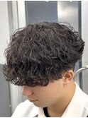 波巻きシャドウパーマラウンドマッシュ