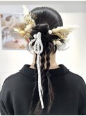 成人式ヘアセットカチモリ振袖