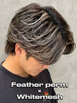 フラム ヘアデザイナーズ(FuLAM Hair designers*)&nbsp;毛流れフェザー センターパート×ホワイトメッシュ