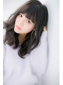 *LOREN*学生にも◎暗髪ブルージュゆるウェーブセミロング