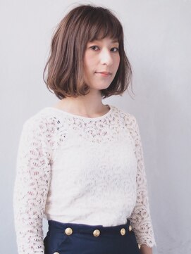ヘアーループレル(Hair ruup Rell design works) ジダーベージュの柔らかボブ