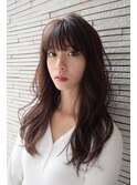 原宿/表参道/セミロング/大人可愛い/前髪カット/透明感ベージュ