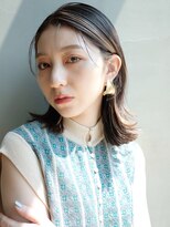 外ハネミディ_ハイライトカラーセミウェットウェーブ_38050