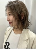 【F.】中崎町20代30代オリーブグレージュラフボブ