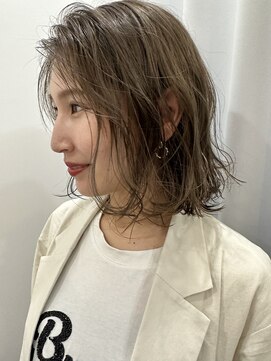 エフ ヘアーアンドリラクゼーション(F. hair & relaxation) 【F.】中崎町20代30代オリーブグレージュラフボブ