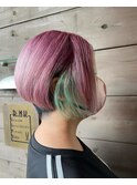 パープルボブ/ショートボブ/インナーカラー/20代30代40代