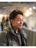 CAF河内 メンズカルマパーマ アッシュブラック 大阪 心斎橋