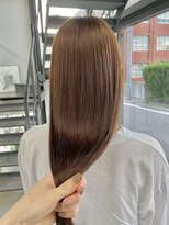 ヘアー アイス 御器所本店(HAIR ICI) 縮毛矯正ロング♪コスメストレート髪質改善柔らかベージュ