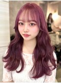 《Kanna》ピンクラベンダー/レイヤーロング/韓国/大宮/埼玉