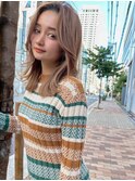 ANGELICA 大人かわいい くすみベージュ　顔まわりレイヤー