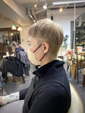 ポタム 東中野(potamu) 刈り上げショートにブリーチ