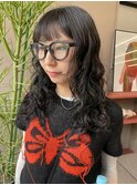 大人可愛い透明感カラー似合わせレイヤーパーマ