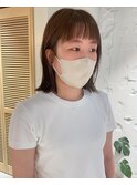 【松本咲花】ブリーチなしオリーブベージュ夏カラー外ハネボブ