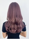 顔周りレイヤー韓国ヘア美髪ロングチェリーブラウン_ba493821