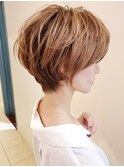 小顔/ショートヘア/ハイトーン/30代40代